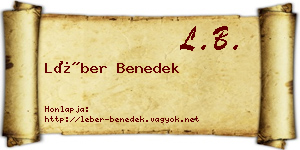 Léber Benedek névjegykártya