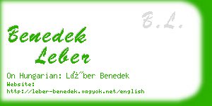 benedek leber business card